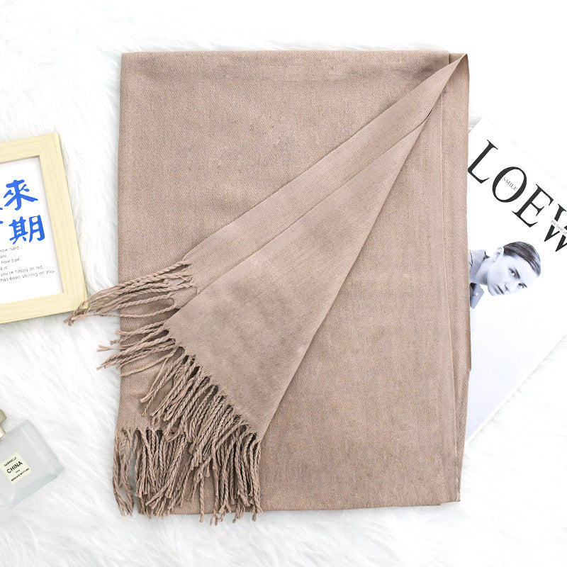 Annual Warm Cashmere Tassel Scarf