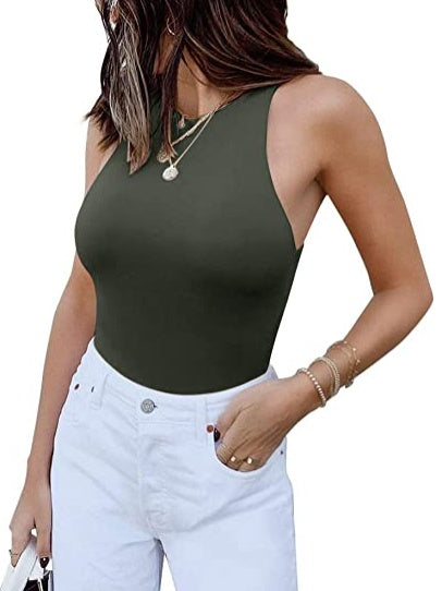 Ärmelloses Neckholder-Bodysuit-Oberteil