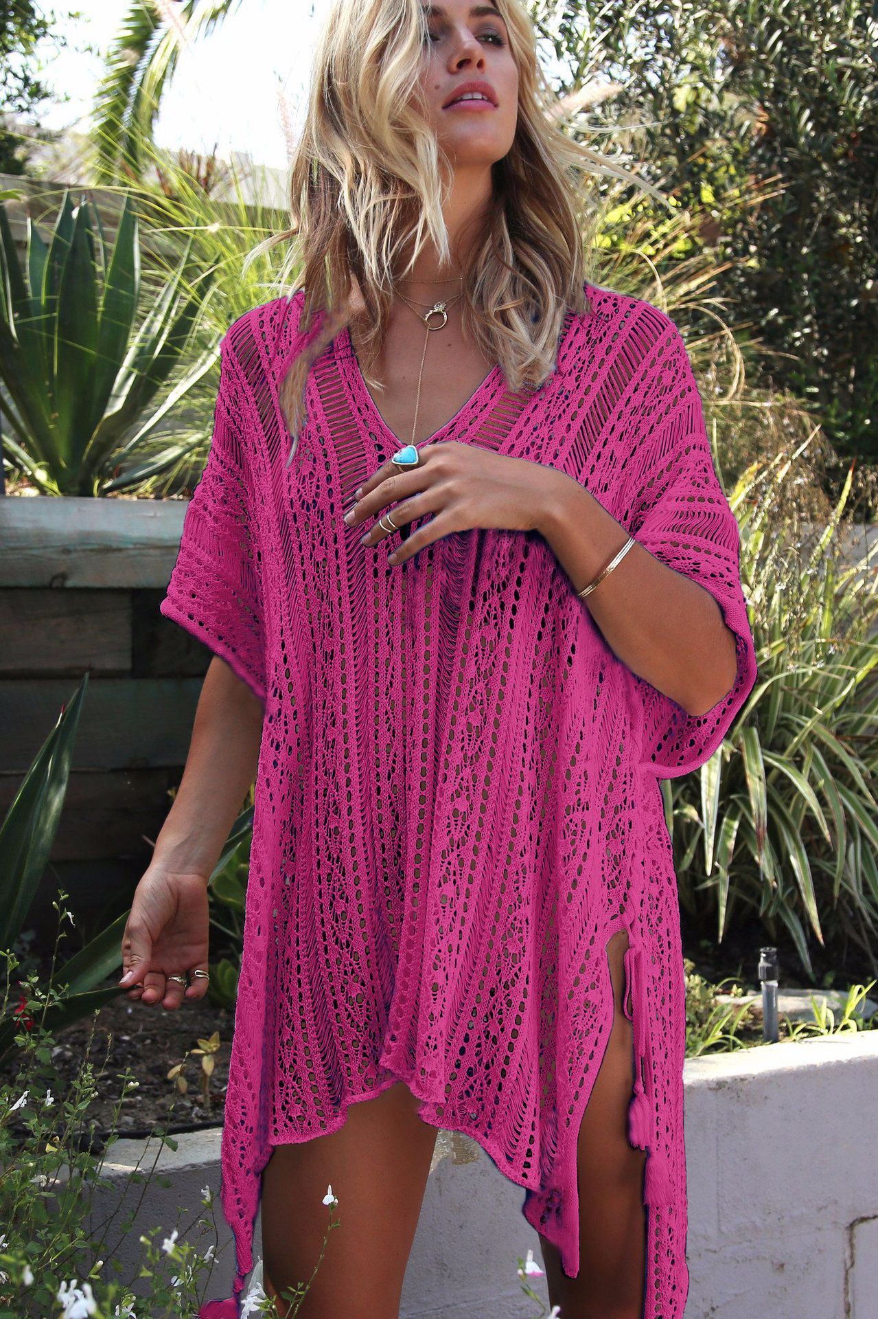 Haut de plage creux en tricot respirant