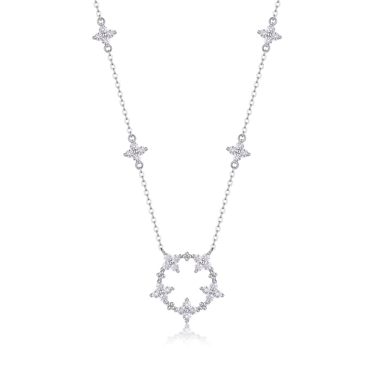 Irisblüten-Diamant-Anhänger-Set