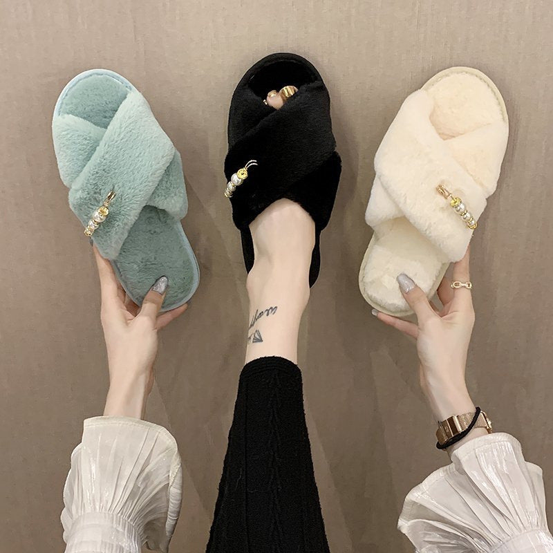 New Cross Cotton Slippers Home Casual Floor Slippers