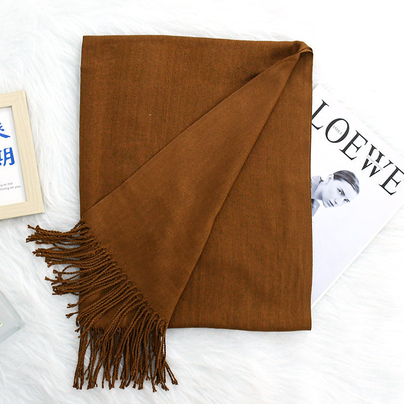 Annual Warm Cashmere Tassel Scarf