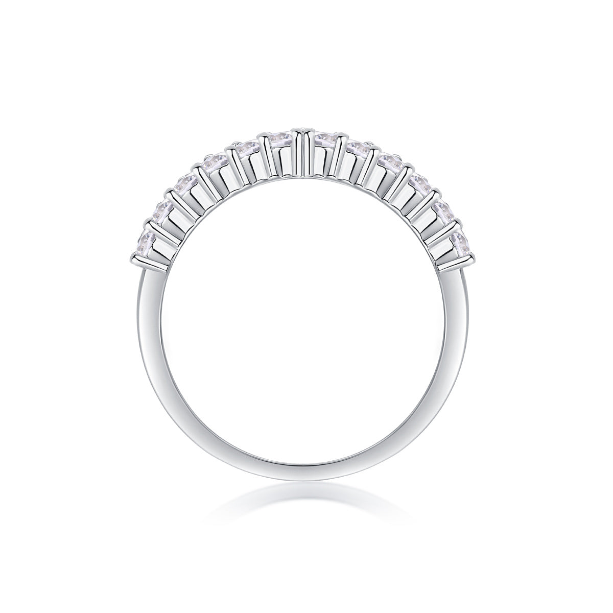 Crown Moissanite Silver Diamond Ring
