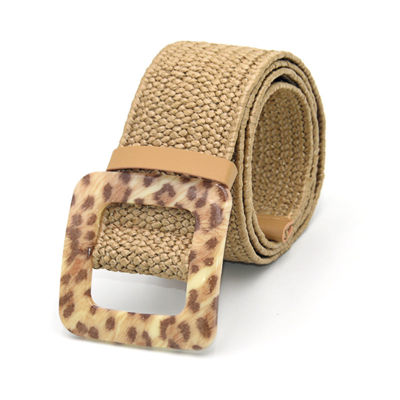 Ceinture large en coton et lin