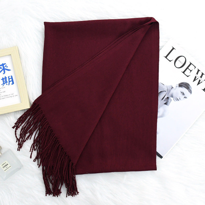Annual Warm Cashmere Tassel Scarf