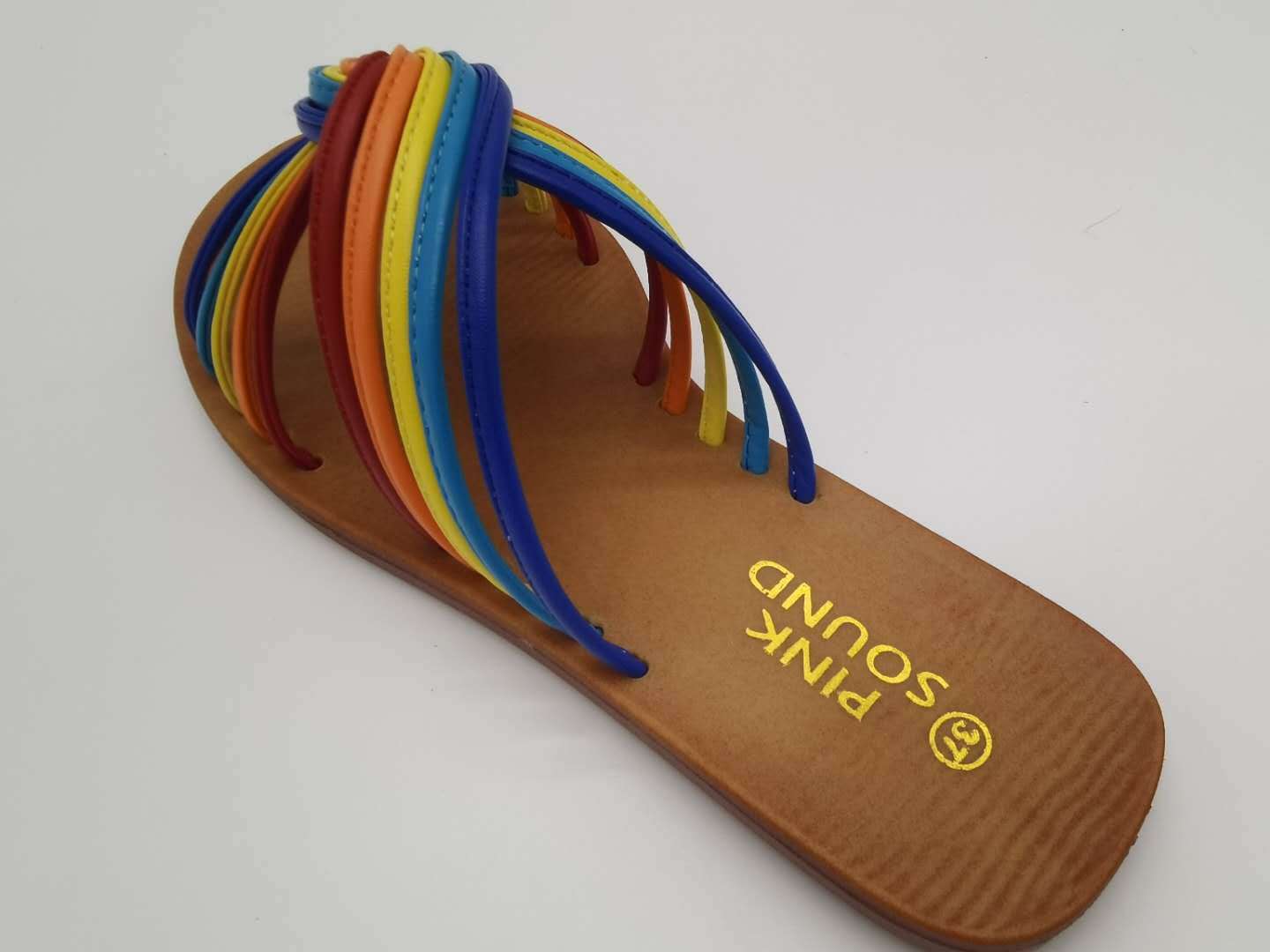 Bunte Regenbogensandalen für Damen