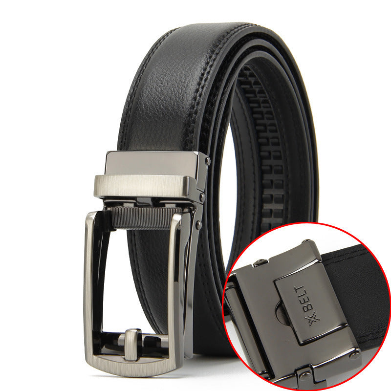 Men’s Auto Buckle Cowhide Dress Belt