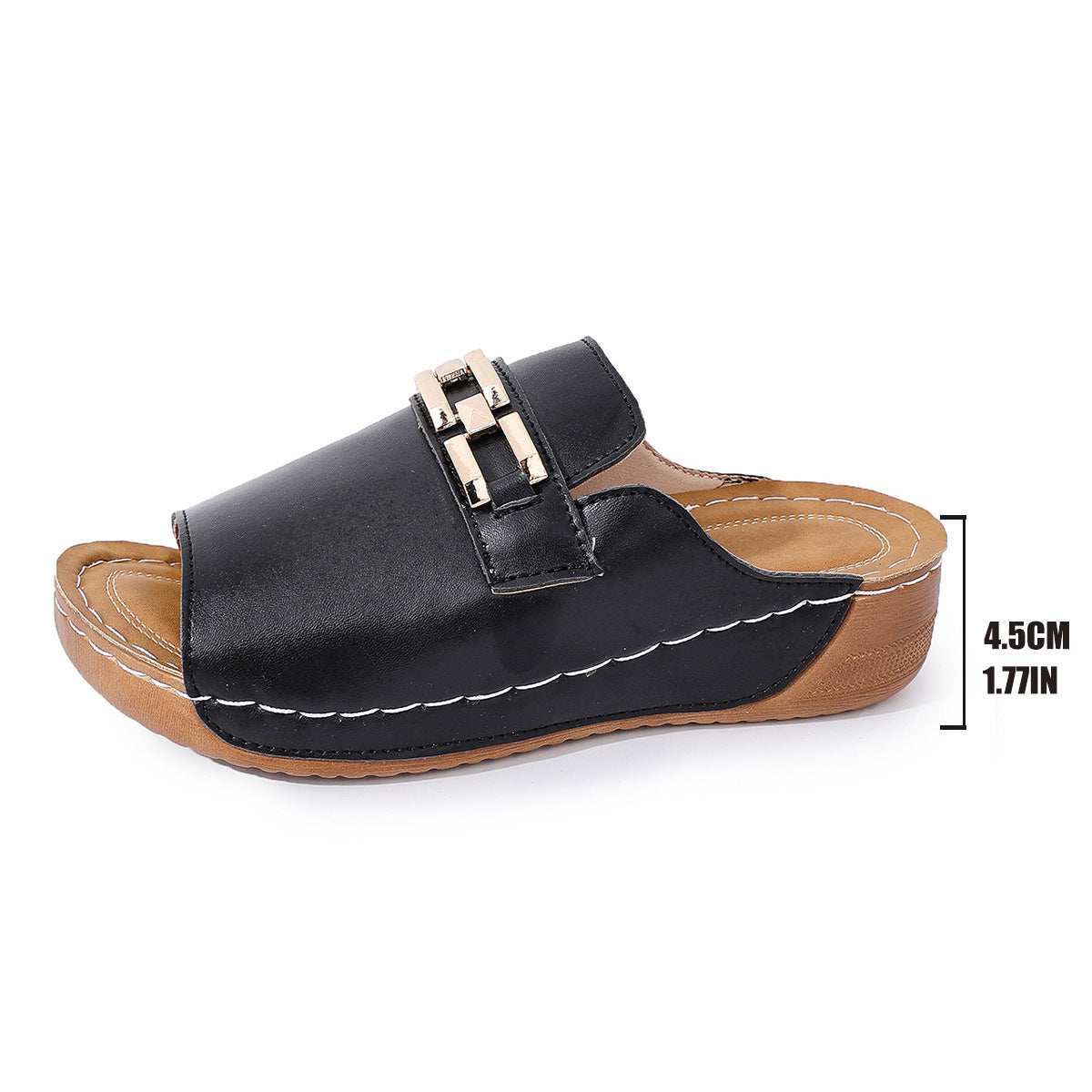 Peep-Toe-Hausschuhe aus Metall in Übergröße