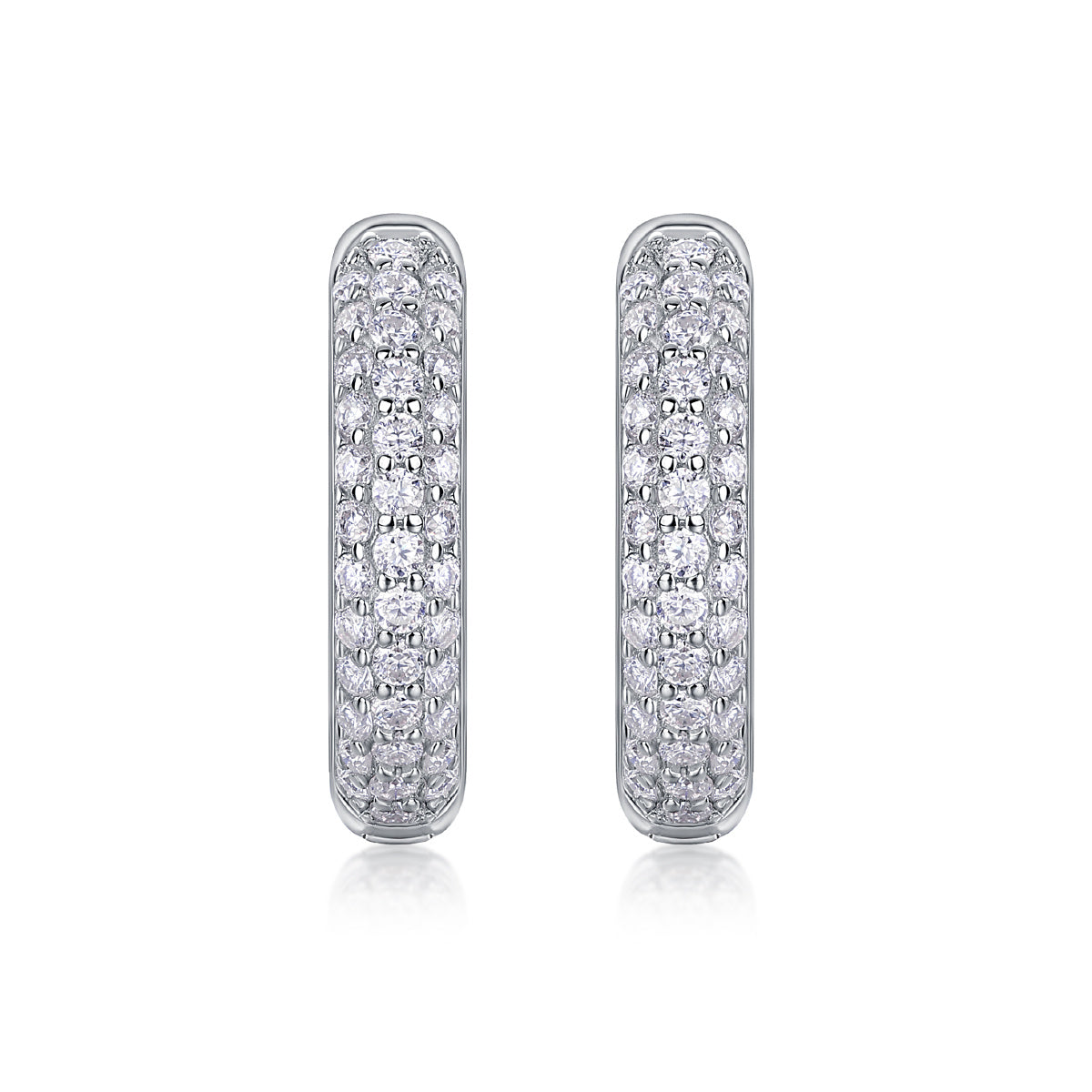 Corner Star Moissanite Silver Earrings