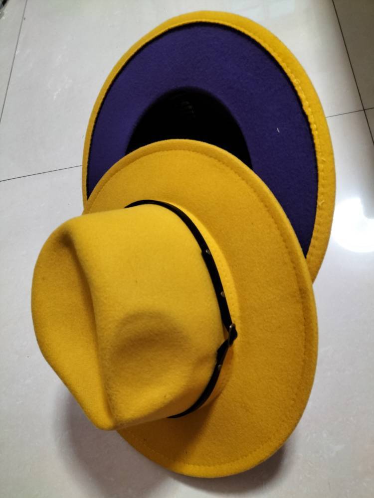 Woolen Fedora Flat Brim Jazz Hat