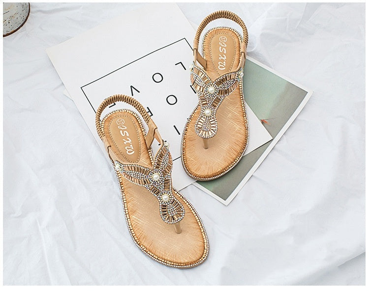 Pearl Flip Toe Sandals Large Size Women