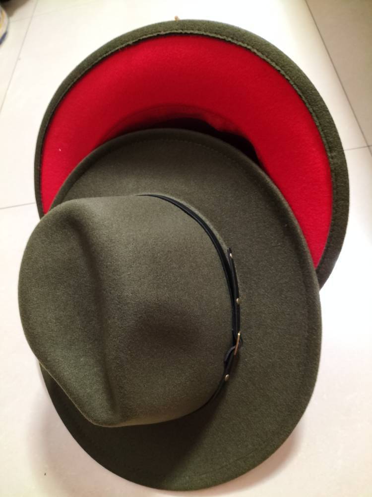Woolen Fedora Flat Brim Jazz Hat