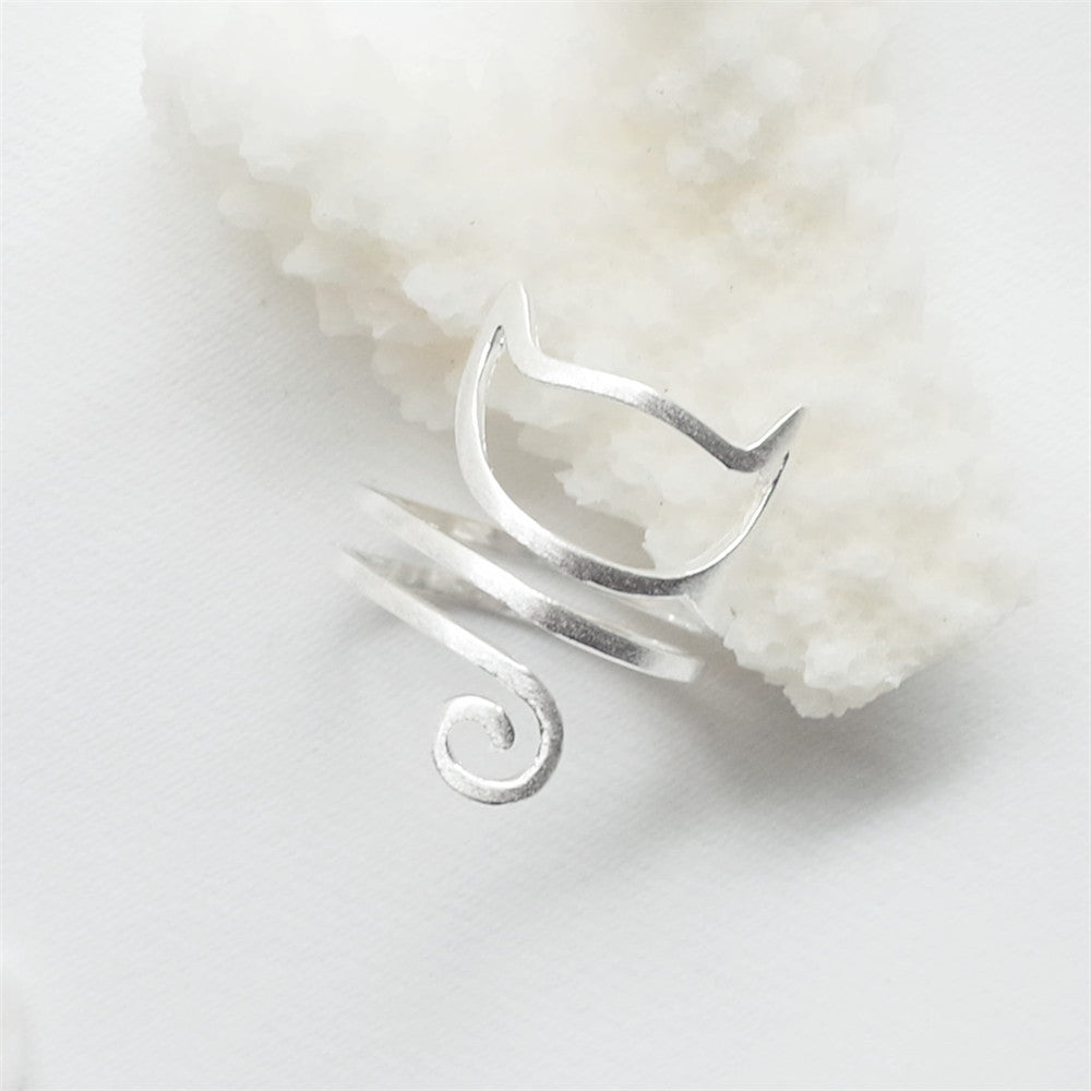 S925 Silber süßer Katzenring