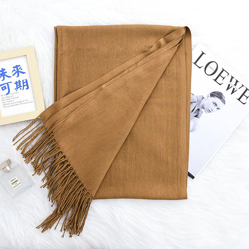 Annual Warm Cashmere Tassel Scarf