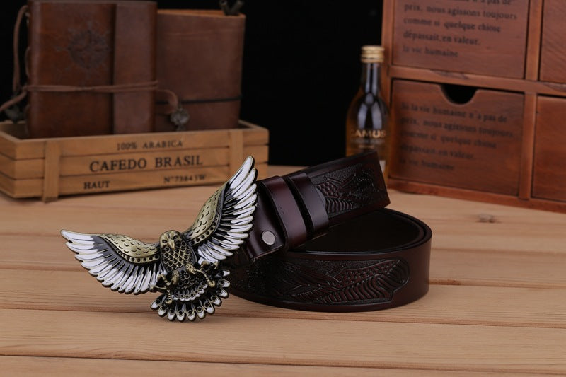 Men’s Eagle Buckle Leather Belt