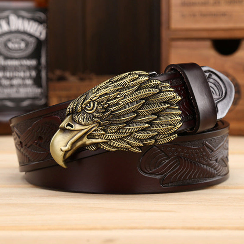 Men’s Eagle Buckle Leather Belt