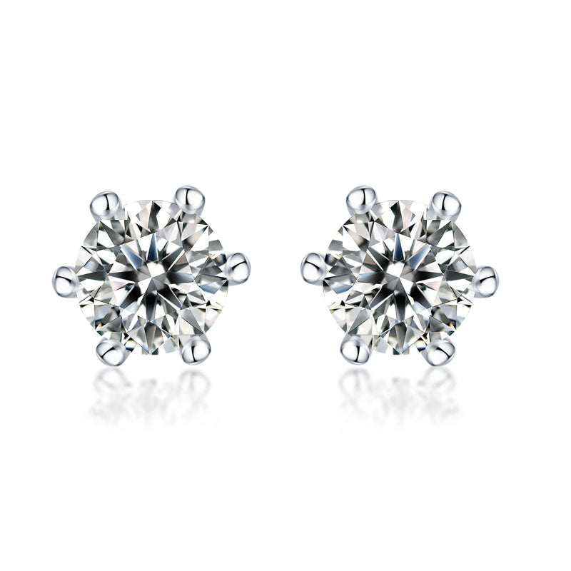 Classic Six-Prong Moissanite Earrings