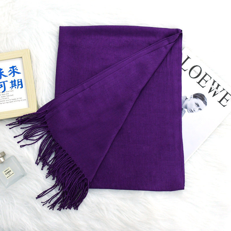 Annual Warm Cashmere Tassel Scarf