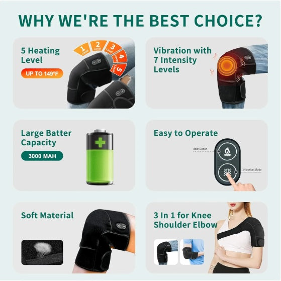 Heated Knee Massager Cordless Pad