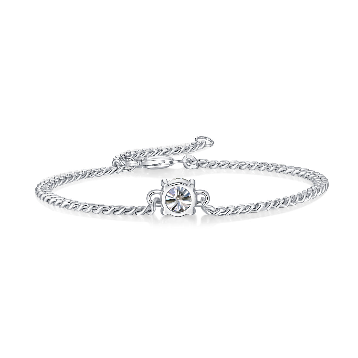 Kubanisches Diamant-Silberarmband-Set