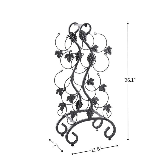 Freistehendes Weinregal aus Metall für 8 Flaschen