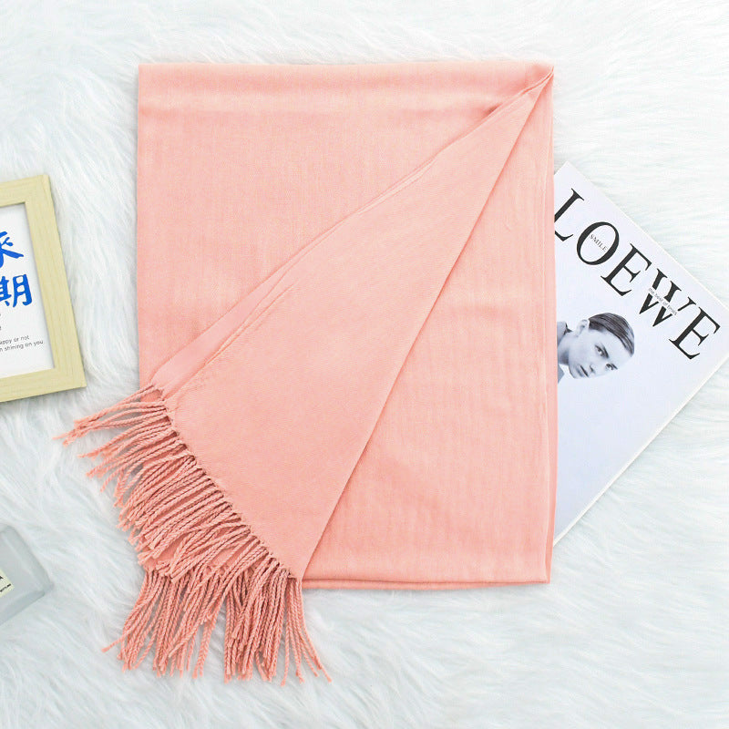 Annual Warm Cashmere Tassel Scarf