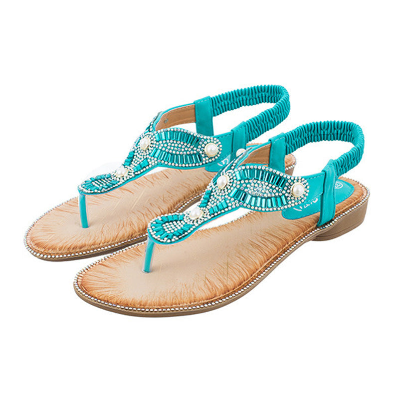 Pearl Flip Toe Sandals Large Size Women