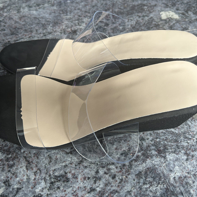 Transparent Wedge High Heel Sandals