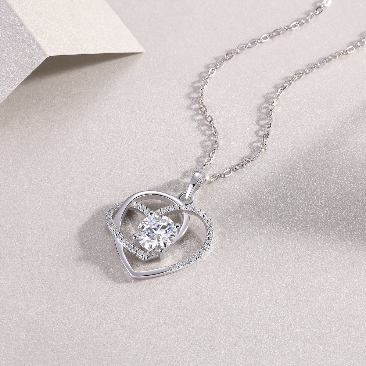 Herz-an-Herz-Diamant-Anhänger-Set