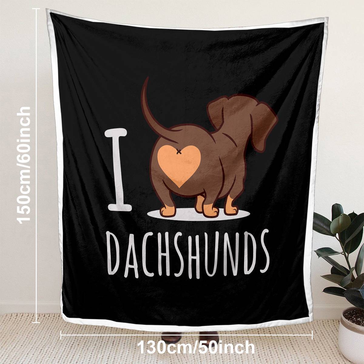 3D Wiener Dog Reversible Fleece Blanket