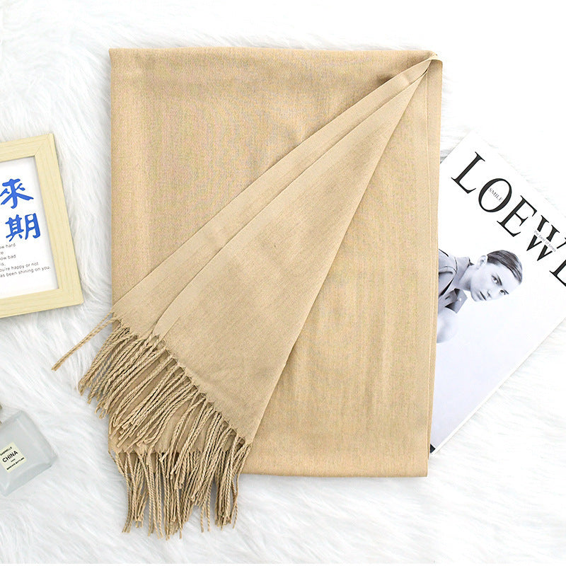 Annual Warm Cashmere Tassel Scarf