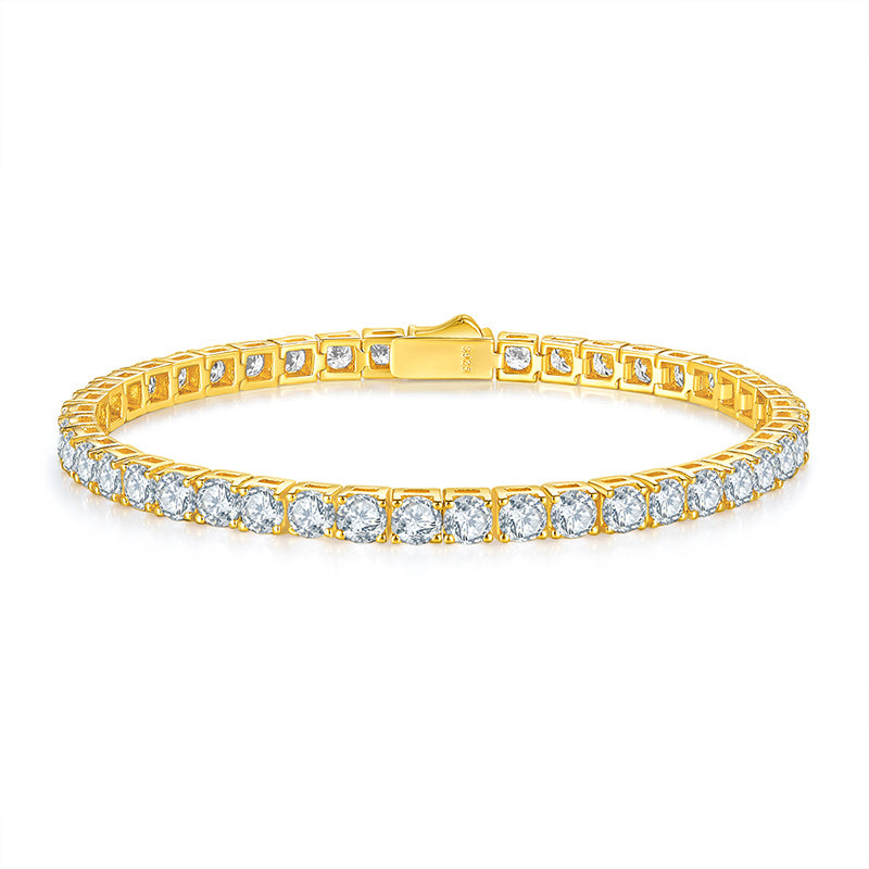 Unique Mosan Diamond Silver Bracelet