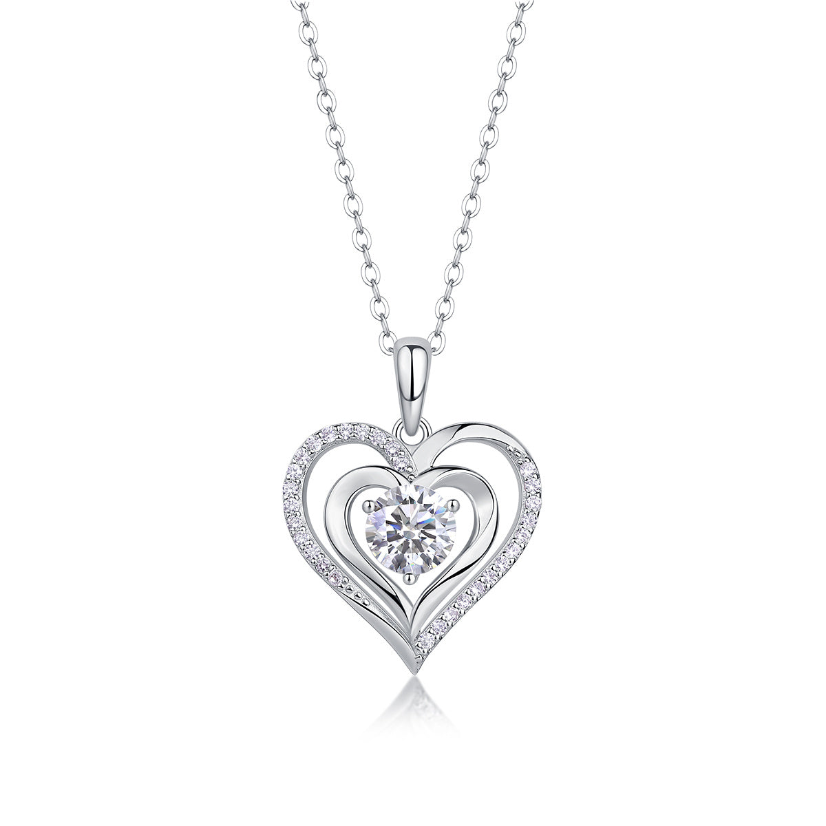 Herz-an-Herz-Diamant-Halsketten-Set