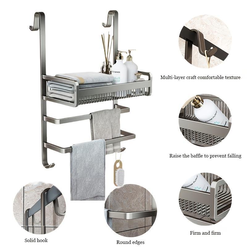 Durchschlagfreier Handtuchhalter für Badezimmertüren aus Glas