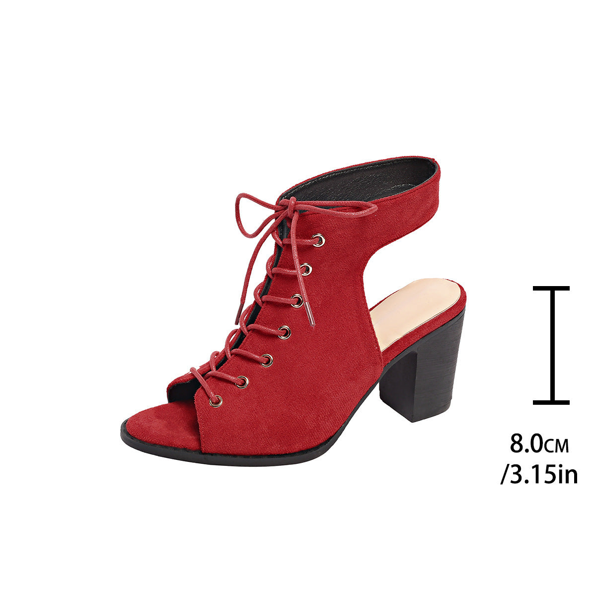 Lace-Up Chunky Heel Summer Sandals