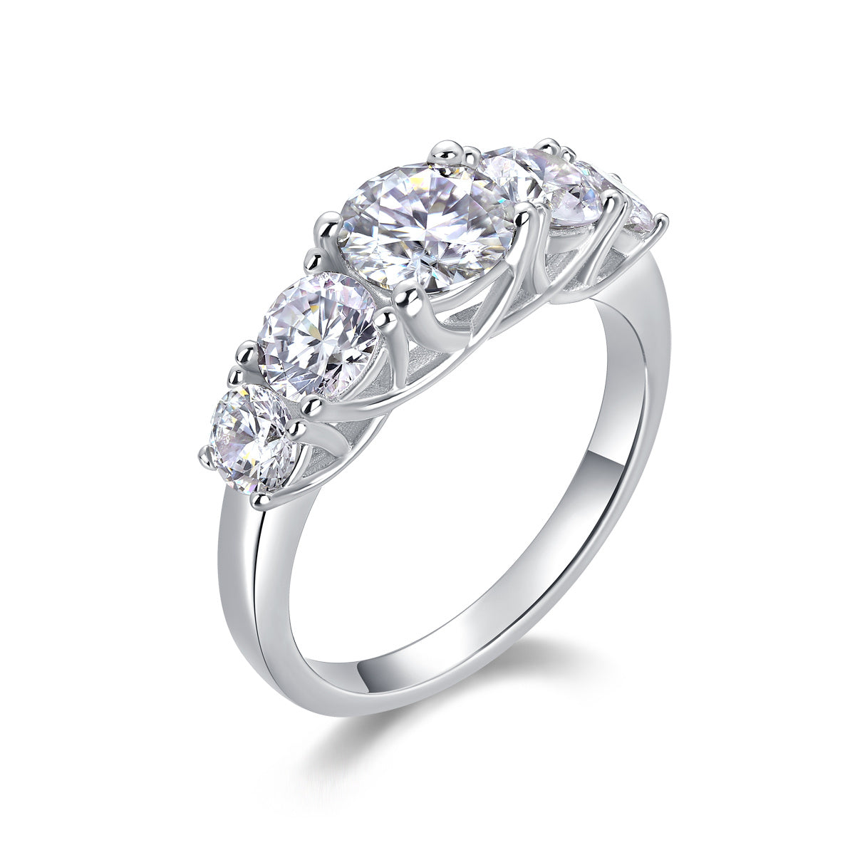 Luxuriöse Moissanit-Silber-Diamantringe