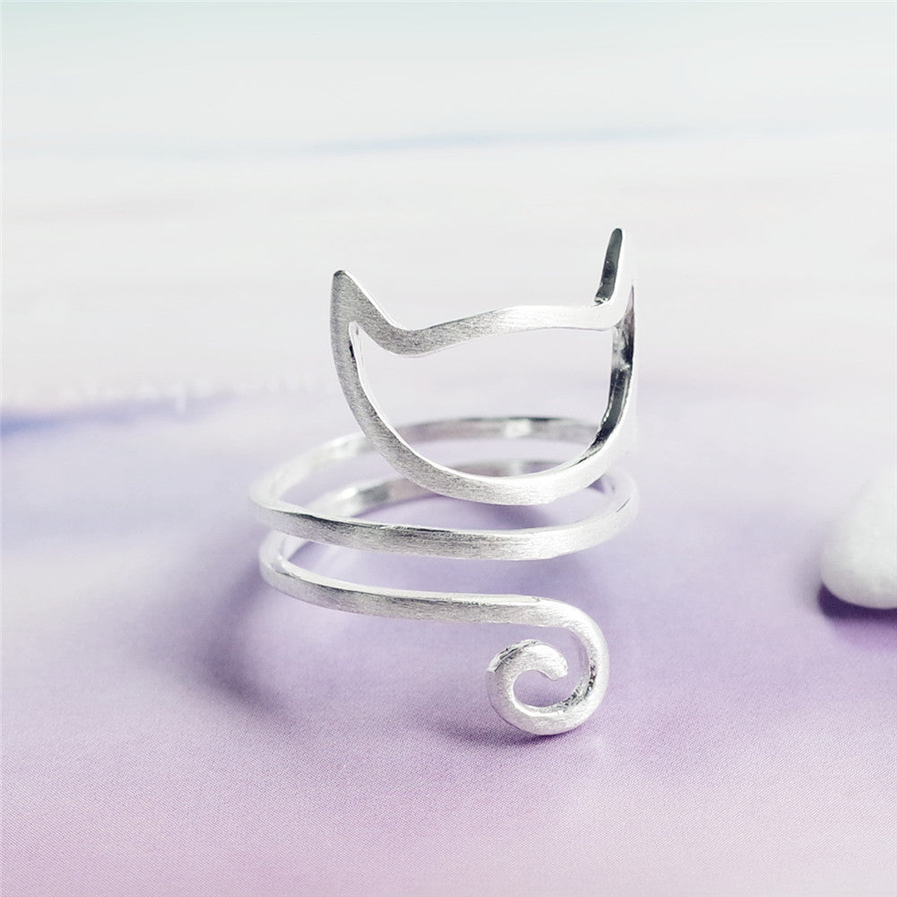 S925 Silber süßer Katzenring