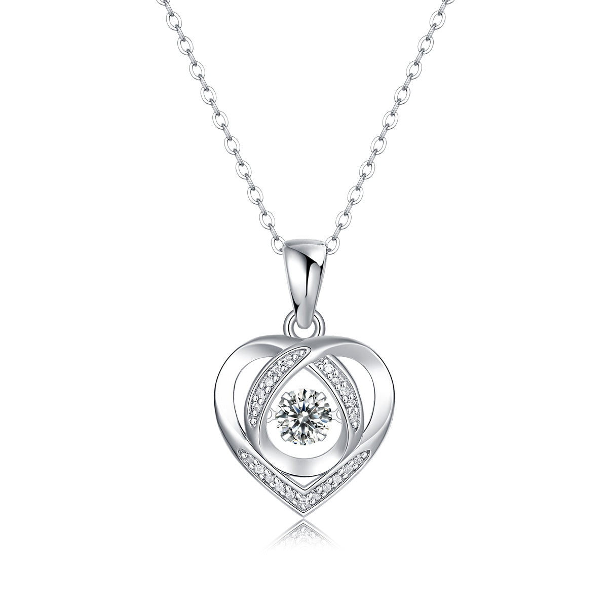 Herz-Anhänger-Set mit Diamanten