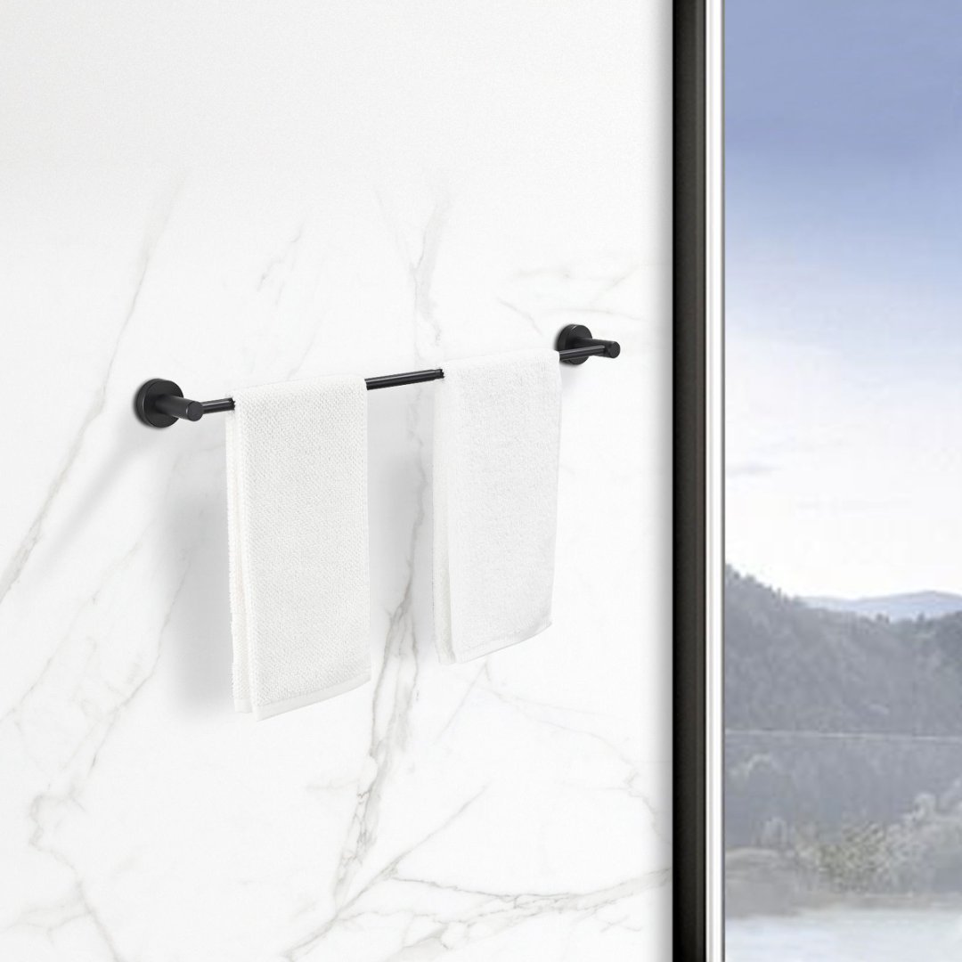 Verstellbarer Handtuchhalter in Mattschwarz, 40,6–68,6 cm