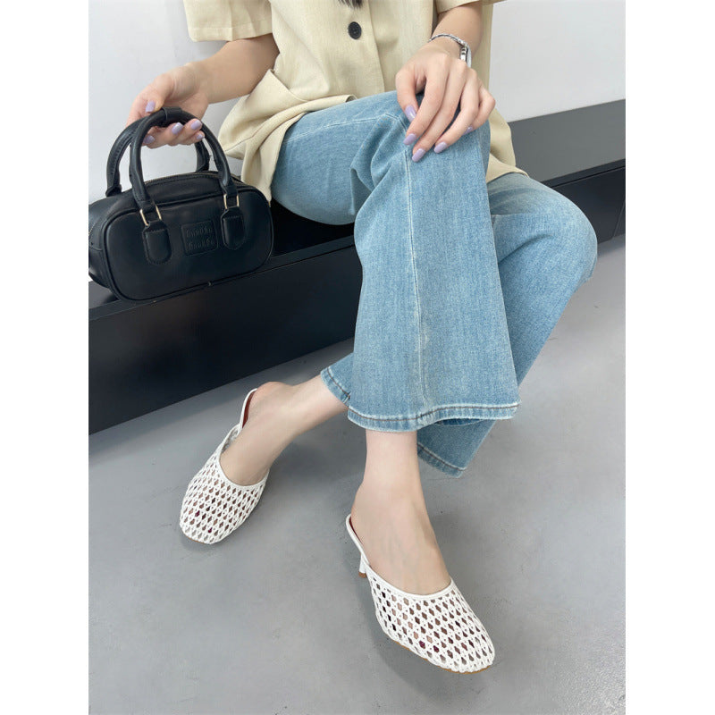 Closed Toe Woven Hollow Sandals Women