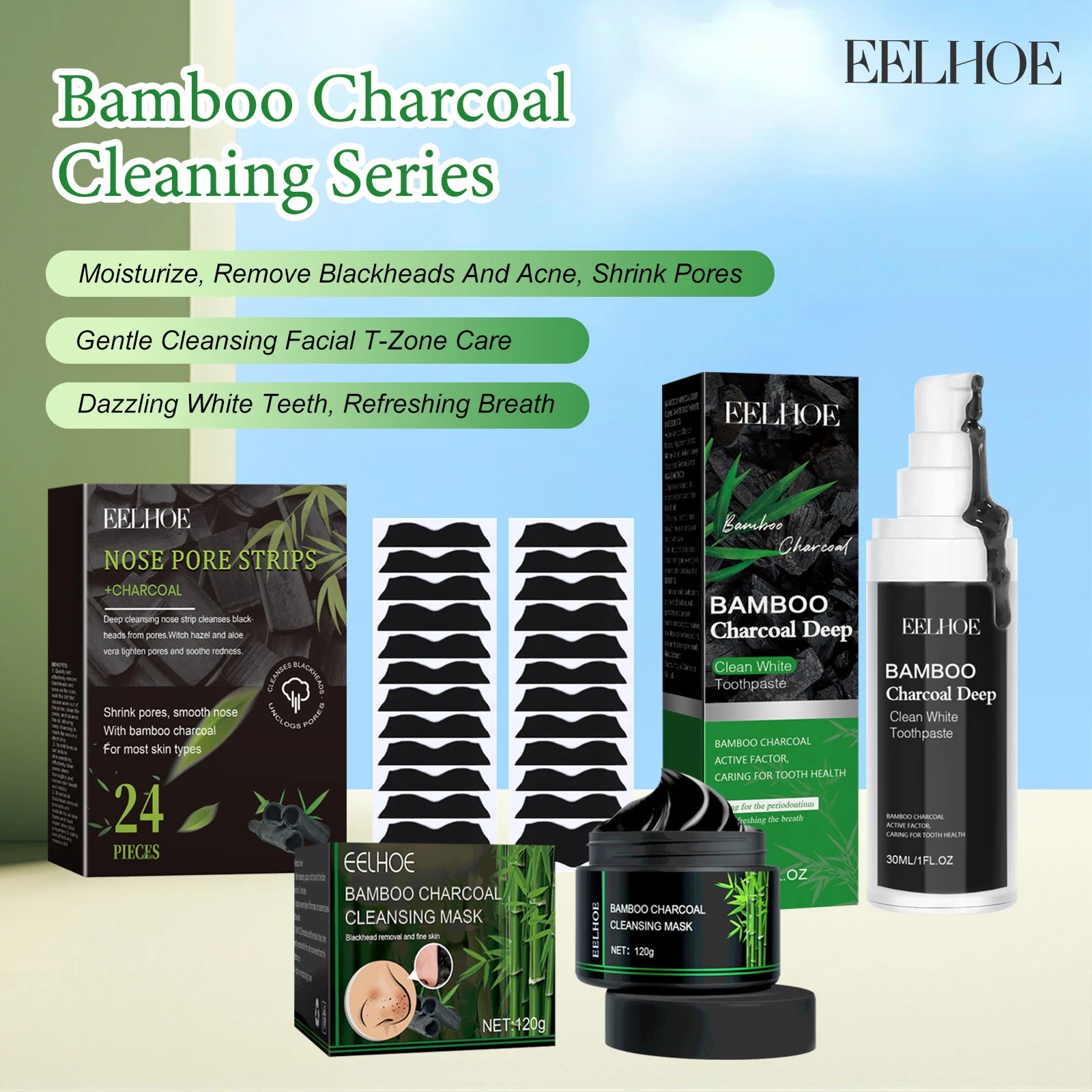 Eelhoe Charcoal Face Mask & Nose Strips