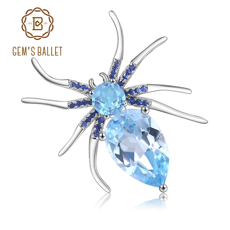 GEM'S BALLET Sky Blue Topaz Brooch