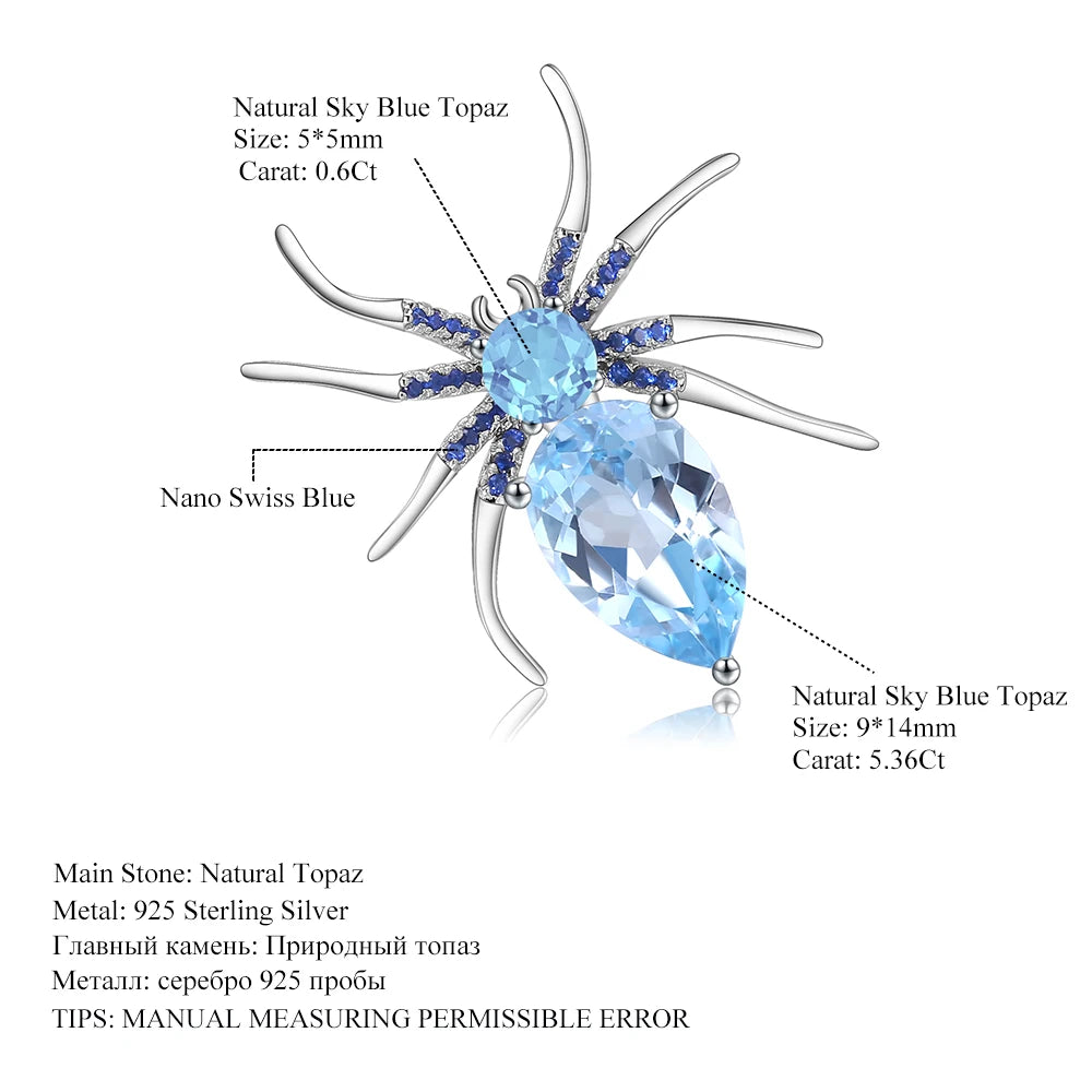 GEM'S BALLET Sky Blue Topaz Brooch