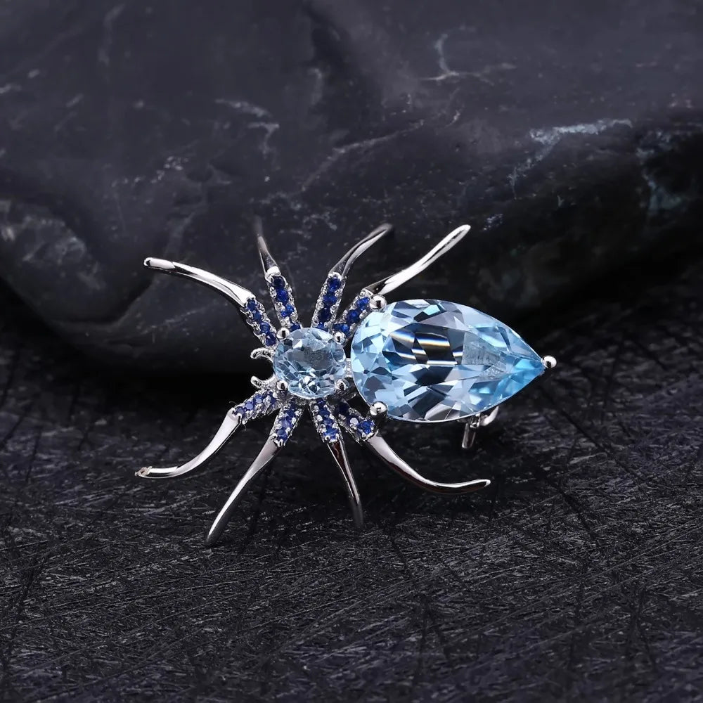 GEM'S BALLET Sky Blue Topaz Brooch