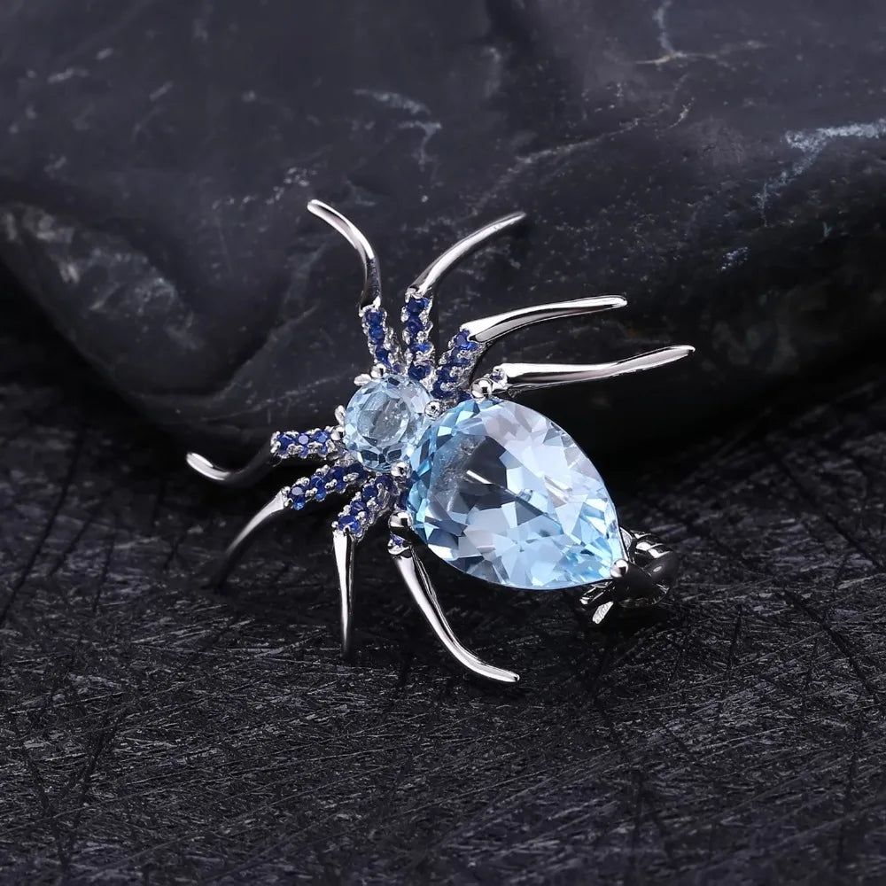 GEM'S BALLET Sky Blue Topaz Brooch