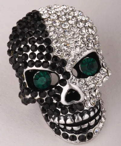 Skull Skeleton Crystal Brooch Pin Women Girls