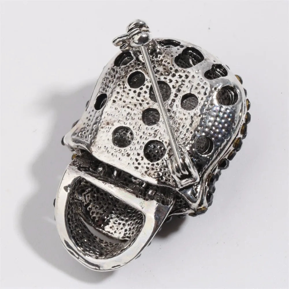 Skull Skeleton Crystal Brooch Pin Women Girls