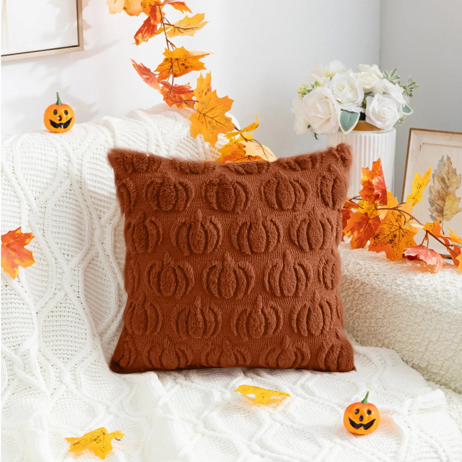Pumpkin Halloween Plush Pillow Covers