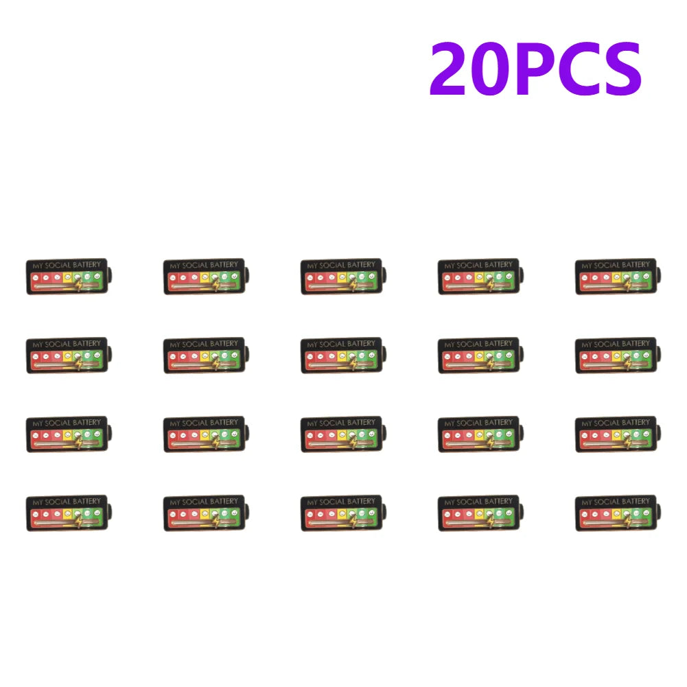 Enamel Mood Battery Brooch Pin Set