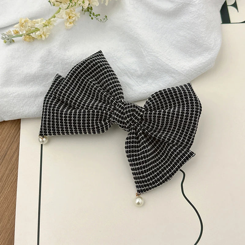 Korean Pearl Bow Silk Mesh Hairbands